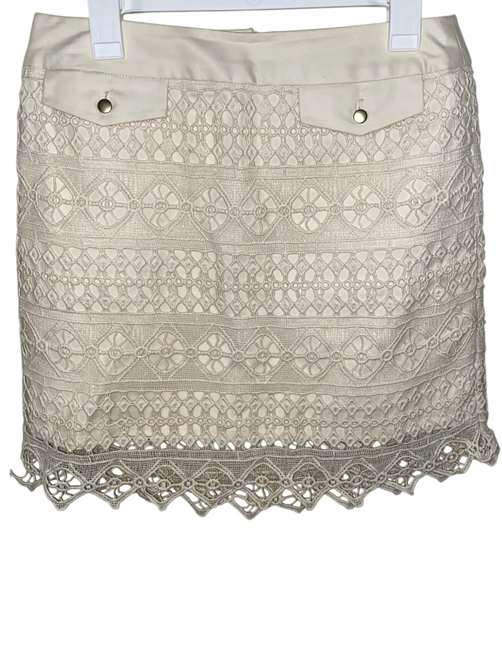 JOE FRESH Cream Crocheted Overlay Skirt